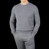 Gran Sasso Grey Melange Pure Cashmere Crewneck Wholesale