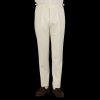 Studio 73 Off-White Wool Flannel Pleated Trousers New