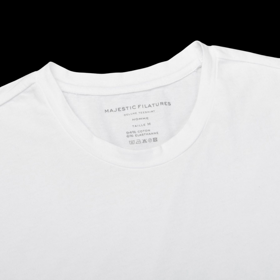 Majestic Filatures Clear White Cotton Stretch T-Shirt Clearance