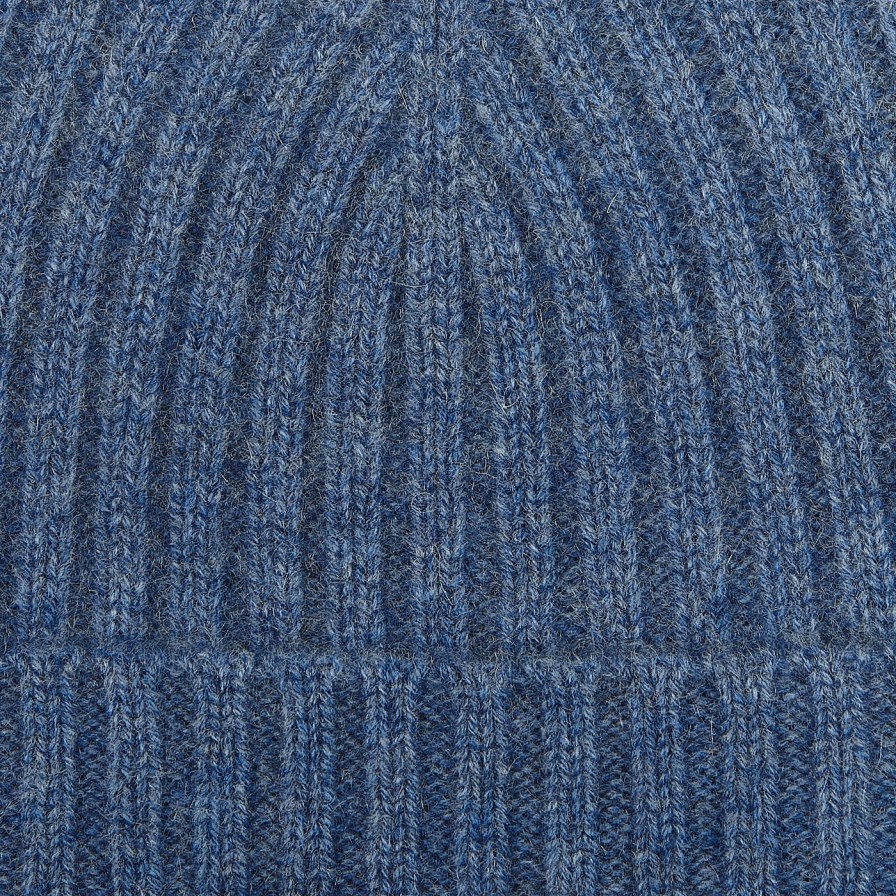 Amanda Christensen Light Blue Ribbed Cashmere Beanie Hot