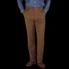 Berwich Brown Herringbone Wool Tweed Trousers Wholesale