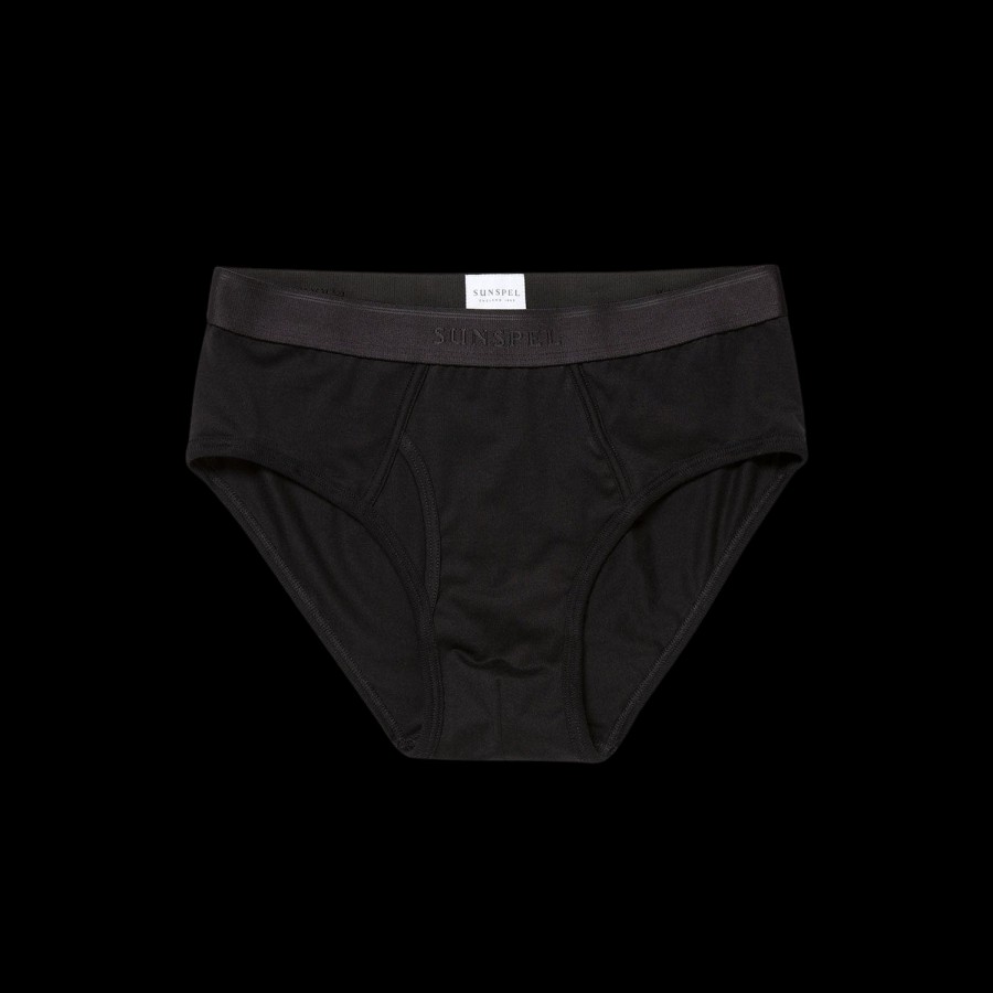 Sunspel Black Superfine Cotton Briefs Clearance