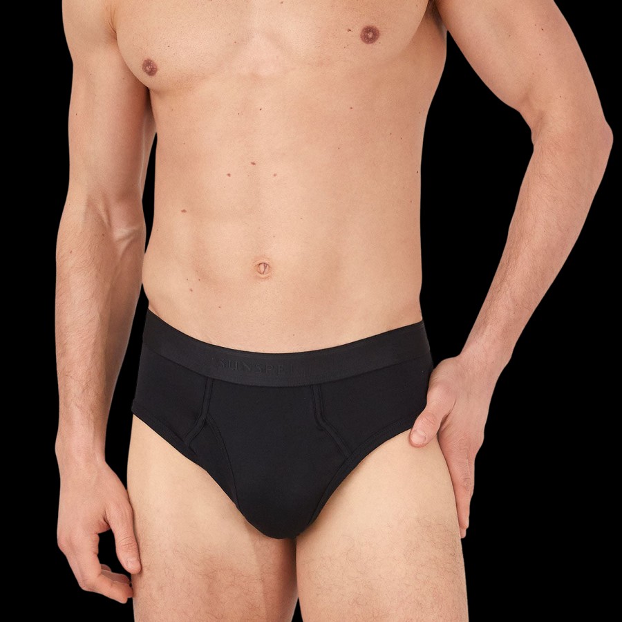 Sunspel Black Superfine Cotton Briefs Clearance