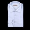 Canali Sky Blue Single Cuff Cotton Shirt Wholesale