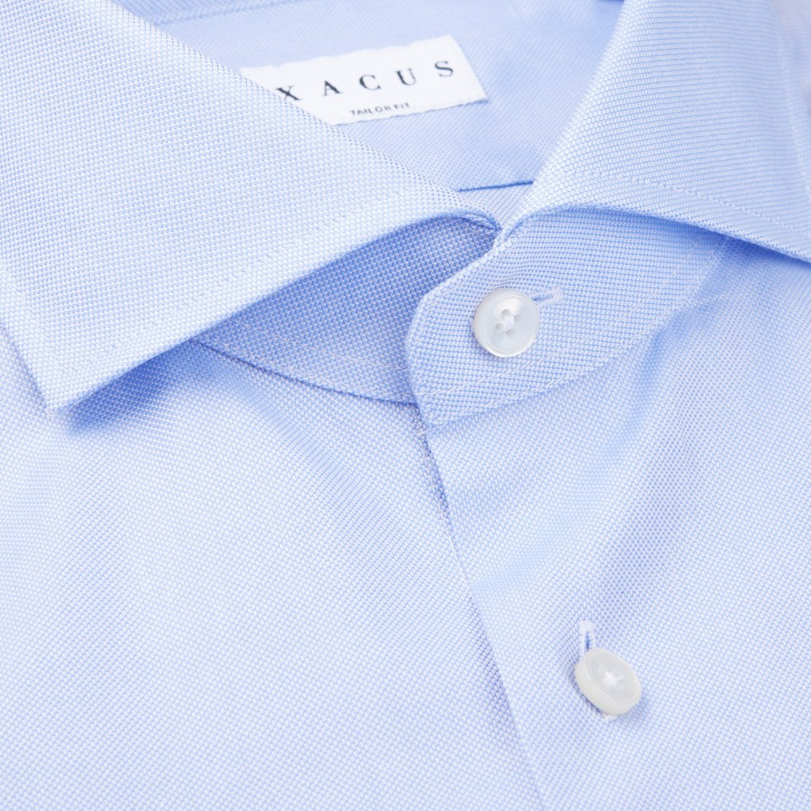 Xacus Light Blue Fine Cotton Oxford Cut-Away Shirt Wholesale