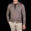 Gran Sasso Light Brown Vintage Merino Wool Zip Cardigan Best