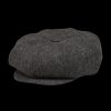 Wigéns Grey Herringbone Wool Tweed Baker Boy Cap Hot