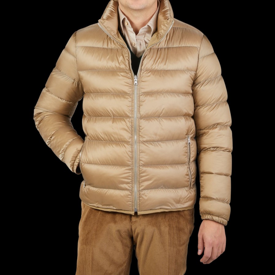 Ten C Beige Nylon Down Padded Liner Jacket Online