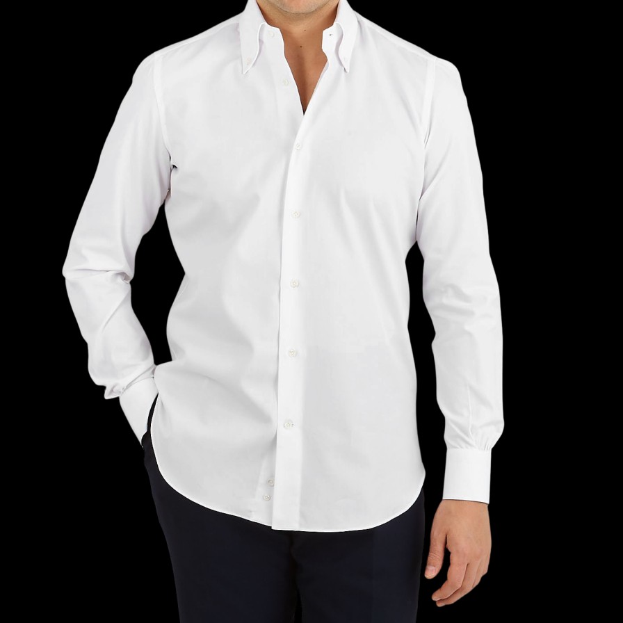 Mazzarelli White Royal Oxford Bd Regular Shirt Hot