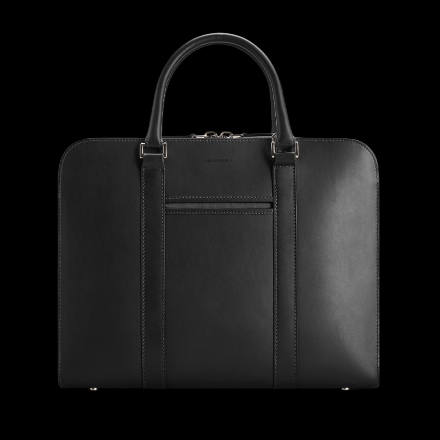 Carl Friedrik Black Vachetta Leather Pailissy Briefcase Wholesale