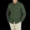 Alan Paine Rosemary Green Lambswool Two Pocket Overshirt Hot