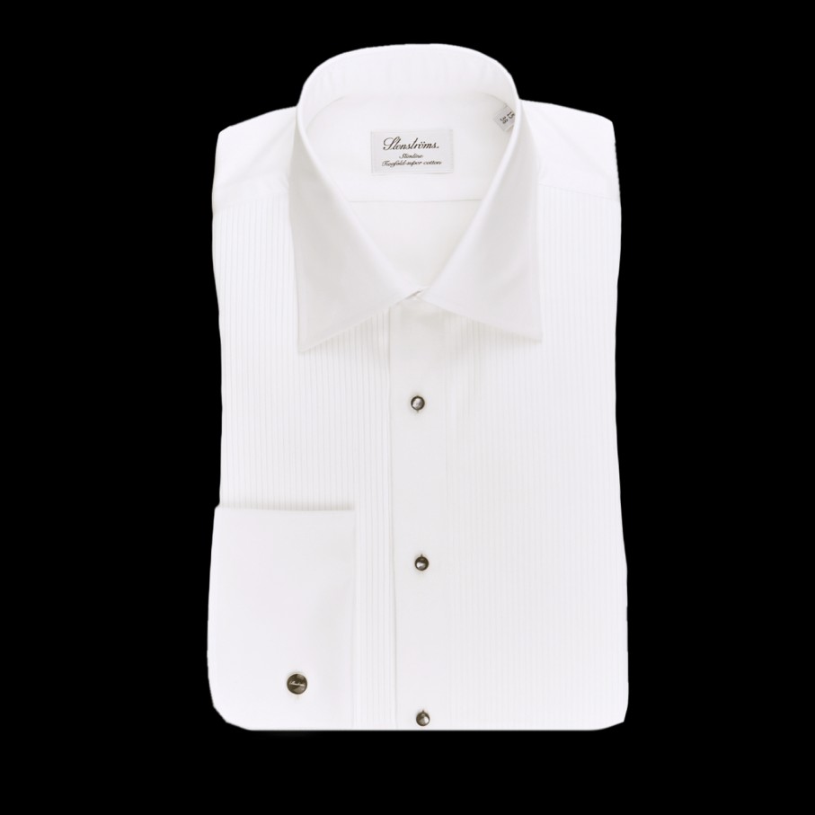 Stenströms White Slimline Buttoned Tuxedo Shirt Wholesale