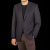 Canali Blue Brown Zig Zag Wool Drop 6 Blazer Hot