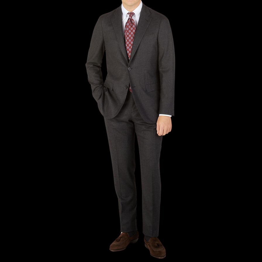 Boglioli Charcoal Grey Wool Flannel K Suit Hot