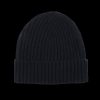 Amanda Christensen Black Ribbed Cashmere Beanie Clearance