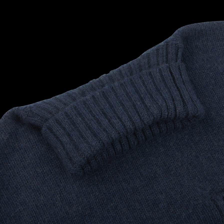 Fedeli Dark Blue Wool Cashmere Rollneck Clearance