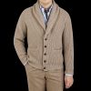 William Lockie Natural Beige Cashmere Shawl Collar Cardigan Best