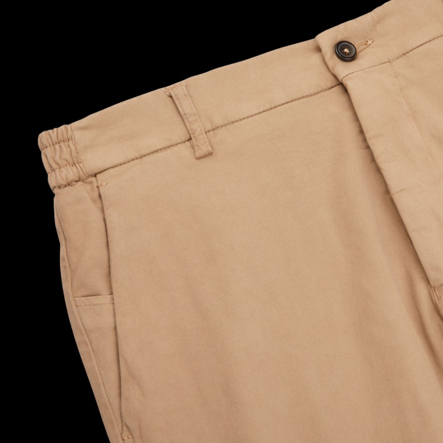 Berwich Camel Beige Cotton Stretch Chinos Best