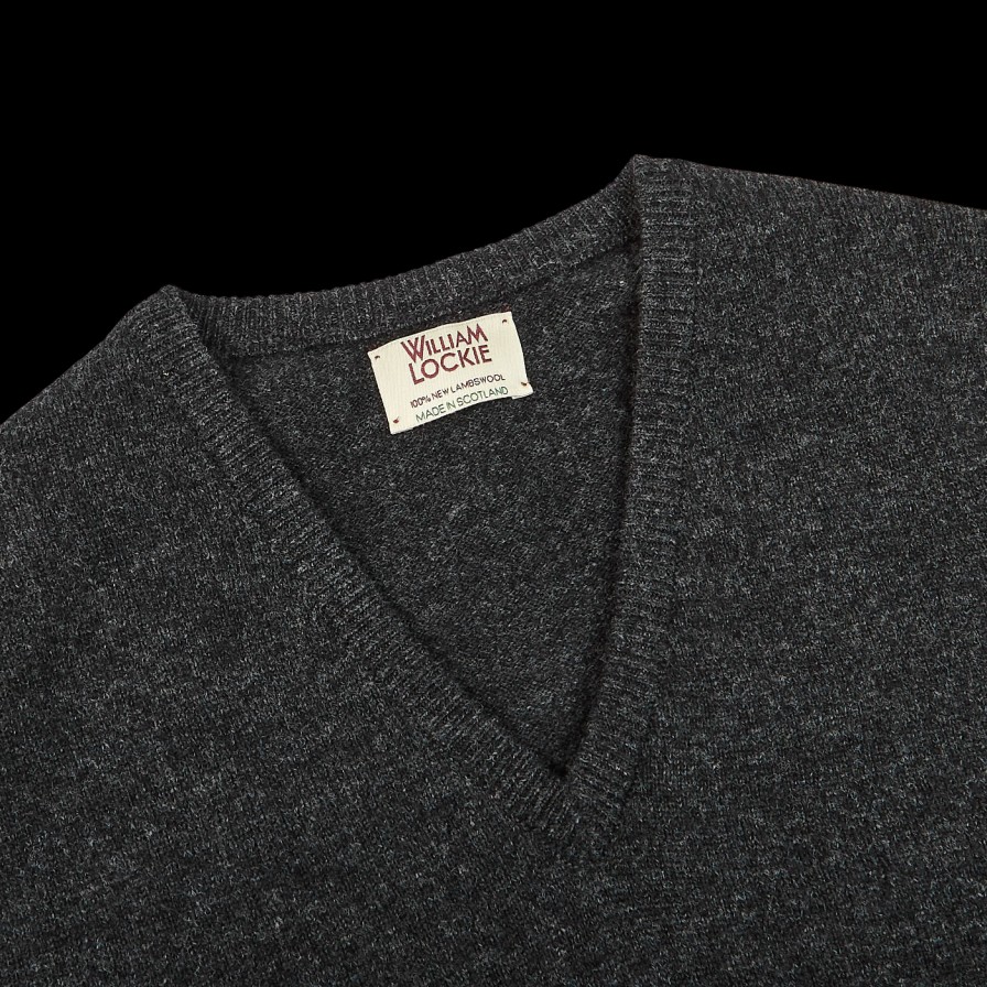 William Lockie Charcoal Grey Lambswool Slipover Online