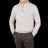 Gran Sasso Light Taupe Cashmere 1/4 Zip Sweater Online