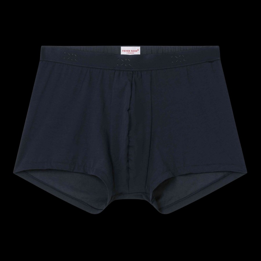 Derek Rose Navy Pima Cotton Stretch Boxer Briefs Best