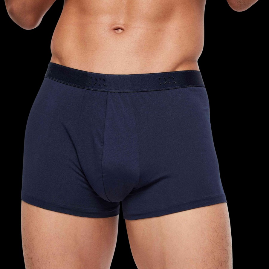 Derek Rose Navy Pima Cotton Stretch Boxer Briefs Best