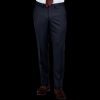 Eduard Dressler Navy Super 110S Wool Jeff Suit Trousers New