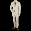 Ring Jacket Light Beige Herringbone Wool Suit New