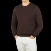 Gran Sasso Dark Brown Extra Fine Merino Crew Neck Best