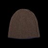 William Lockie Porcupine Blackberry Cashmere Ribbed Short Beanie Hot