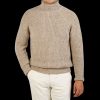 Inis Meain Beige Melange Wool Cashmere Boatbuilder Rollneck Clearance