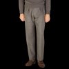 De Petrillo Brown Grey Wool Flannel Modello E Trousers Hot