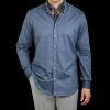 Stenströms Blue Cotton Flannel Fitted Body Bd Shirt Wholesale