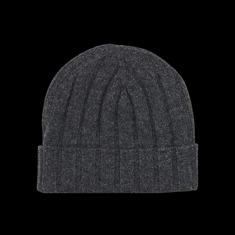 Amanda Christensen Grey Wide Ribbed Cashmere Beanie Hot