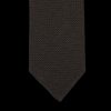 Gierre Milano Dark Brown Wool Cotton Grenadine Unlined Tie Hot