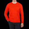 Drumohr Muted Orange Brushed Lambswool Crew Neck Sweater New