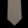 Gierre Milano Grey Herringbone Silk Cotton Lined Tie New