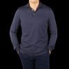 Fedeli Navy Blue Organic Cotton Polo Shirt New