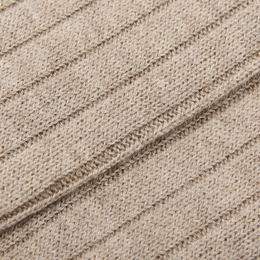 Bresciani Beige Ribbed Wool Cashmere Socks Best