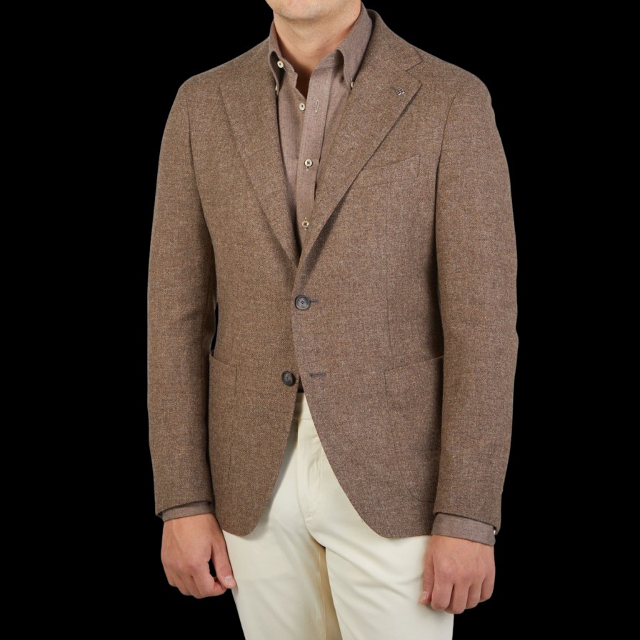 Tagliatore Brown Melange Wool Cashmere Vesuvio Blazer Clearance