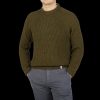 Peregrine Olive Green Merino Wool Ford Crewneck Clearance