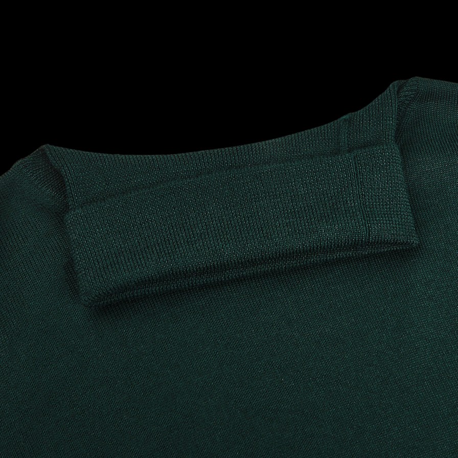 Gran Sasso Petrol Green Extra Fine Merino Roll Neck Wholesale