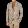 Luigi Bianchi Brown Checked Wool Cashmere Blazer New