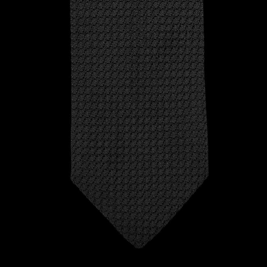 Drake's Black Lined Large Knot Grenadine Tie Best