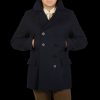 Gloverall Navy Wool Churchill Peacoat Online