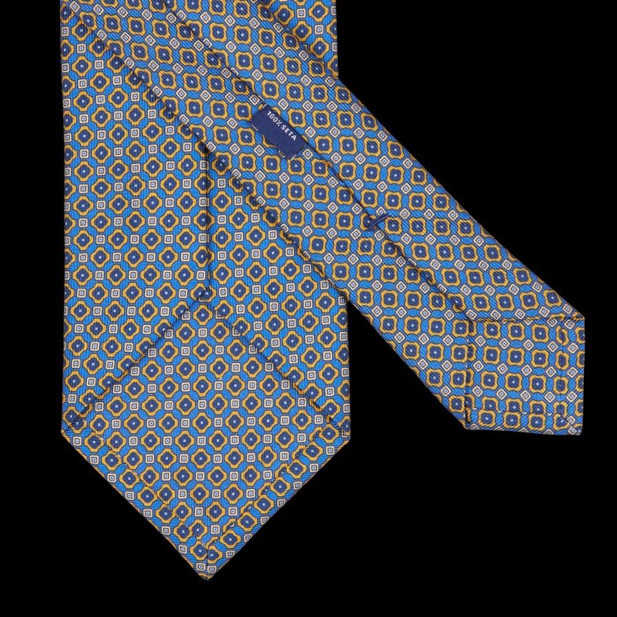 Silvio Fiorello Blue Geometrical Print 36Oz Silk Twill Tie Online