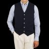 Gran Sasso Navy Blue Knitted Merino Wool Waistcoat Online