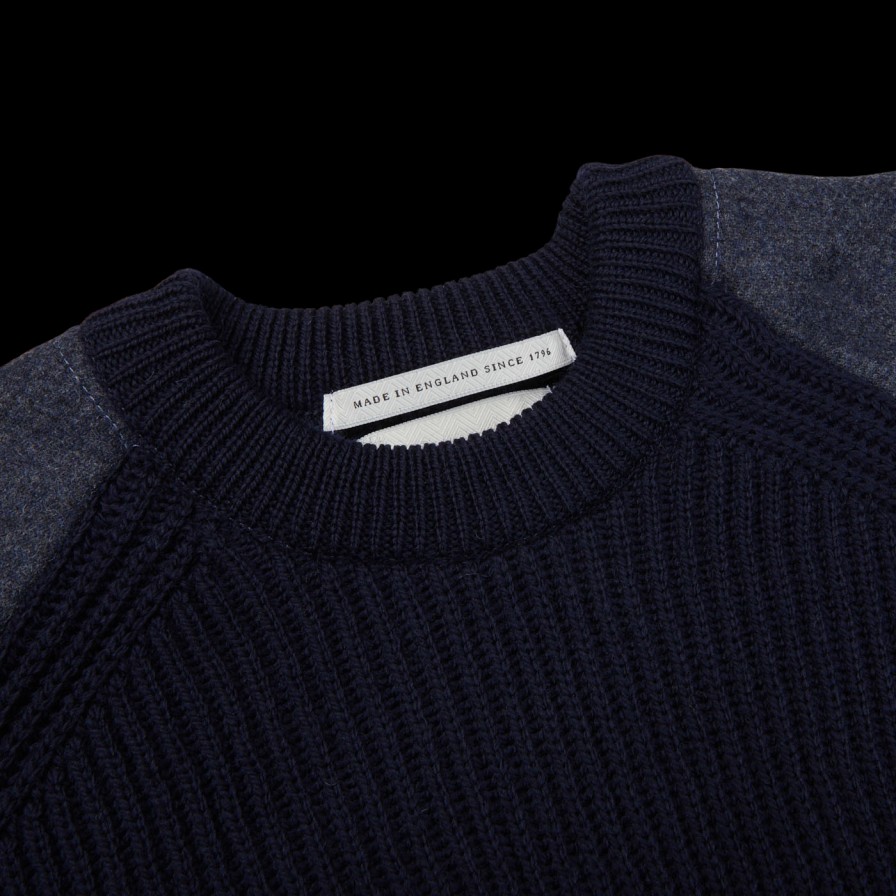 Peregrine Navy Merino Wool Thomas Funky Jumper Clearance