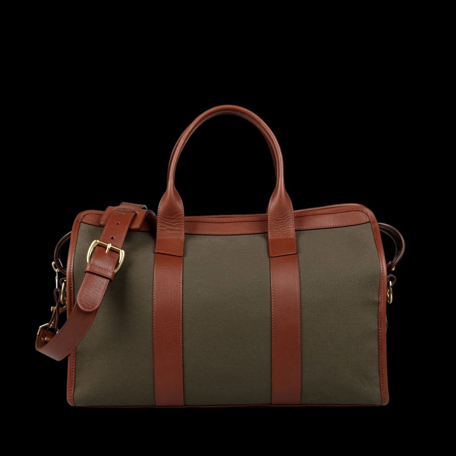 Frank Clegg Green Cotton Canvas Small Travel Duffle Clearance