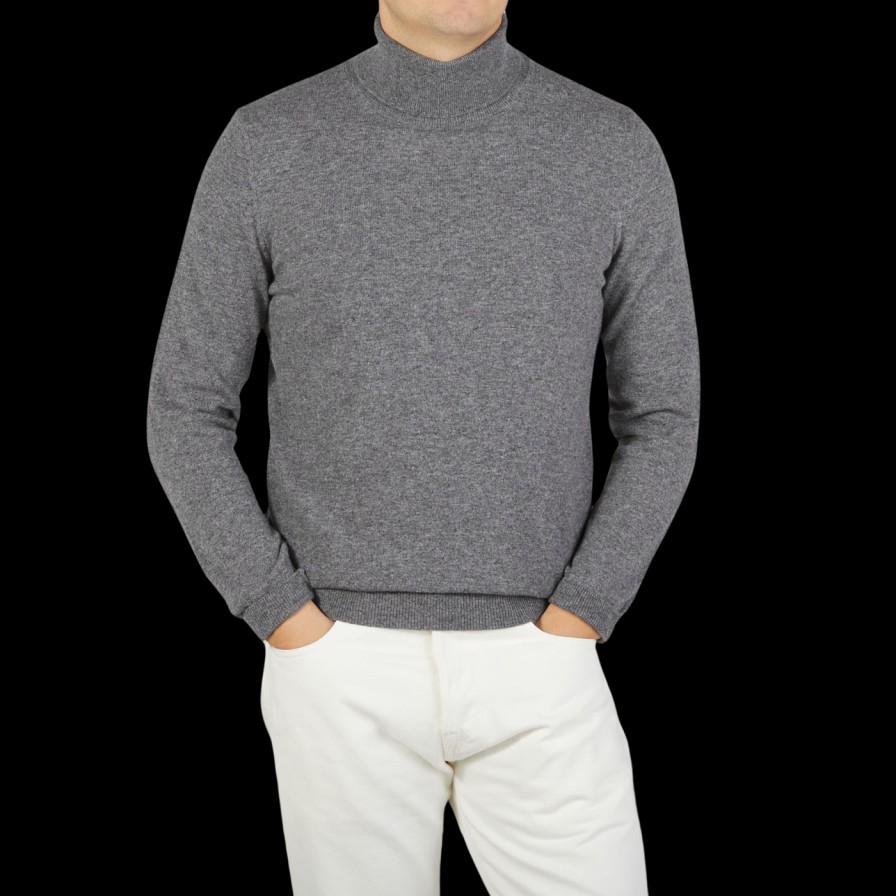 Zanone Grey Melange Wool Cashmere Rollneck Online